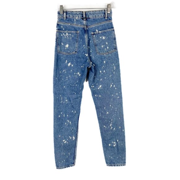 Sandro Paris Paint Bleach Splatter Jeans Medium Wash FR Size 34 US Size 2 EUC - Picture 8 of 13